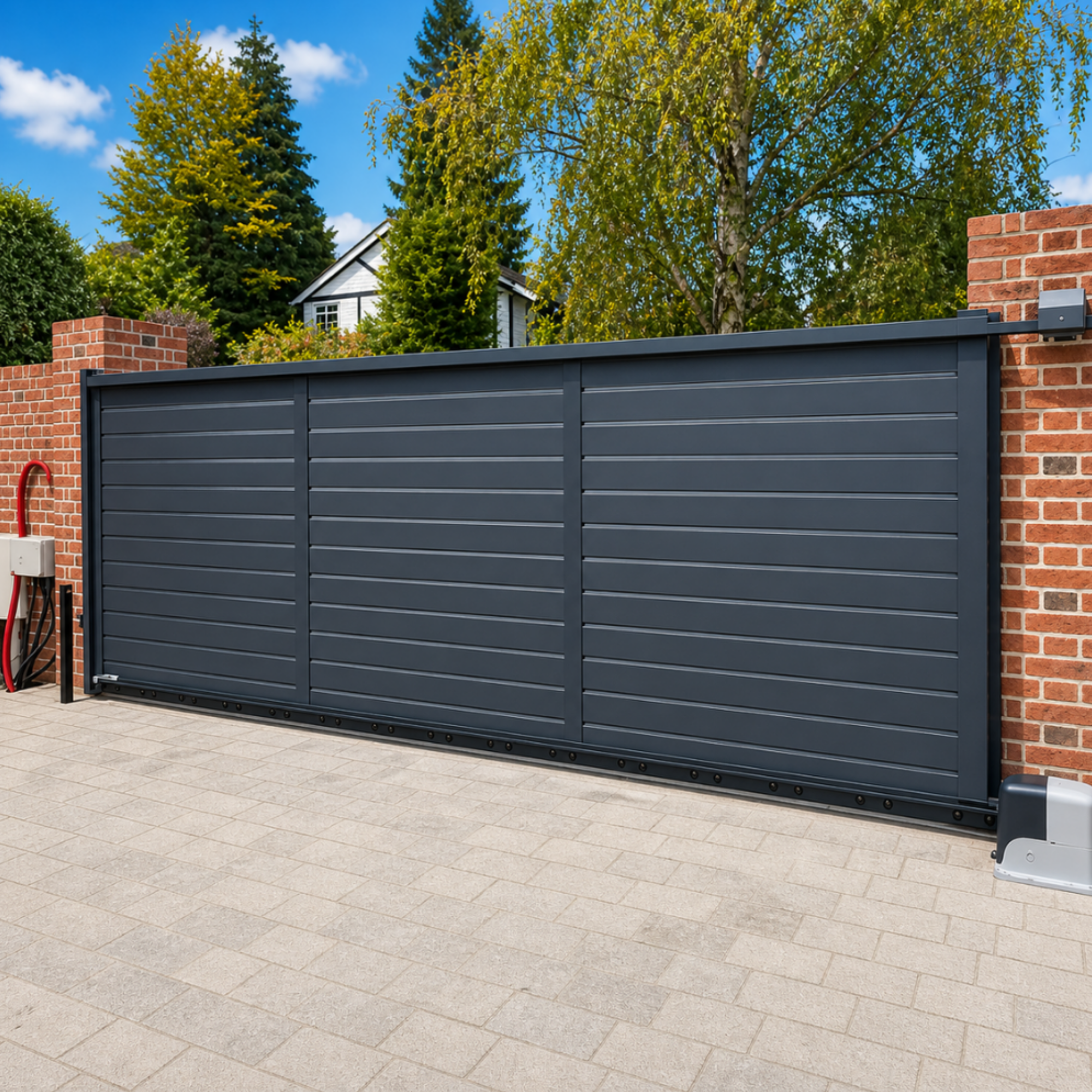 Aluminium Sliding Gate 3.2m x 1.8m Louvered - LEON