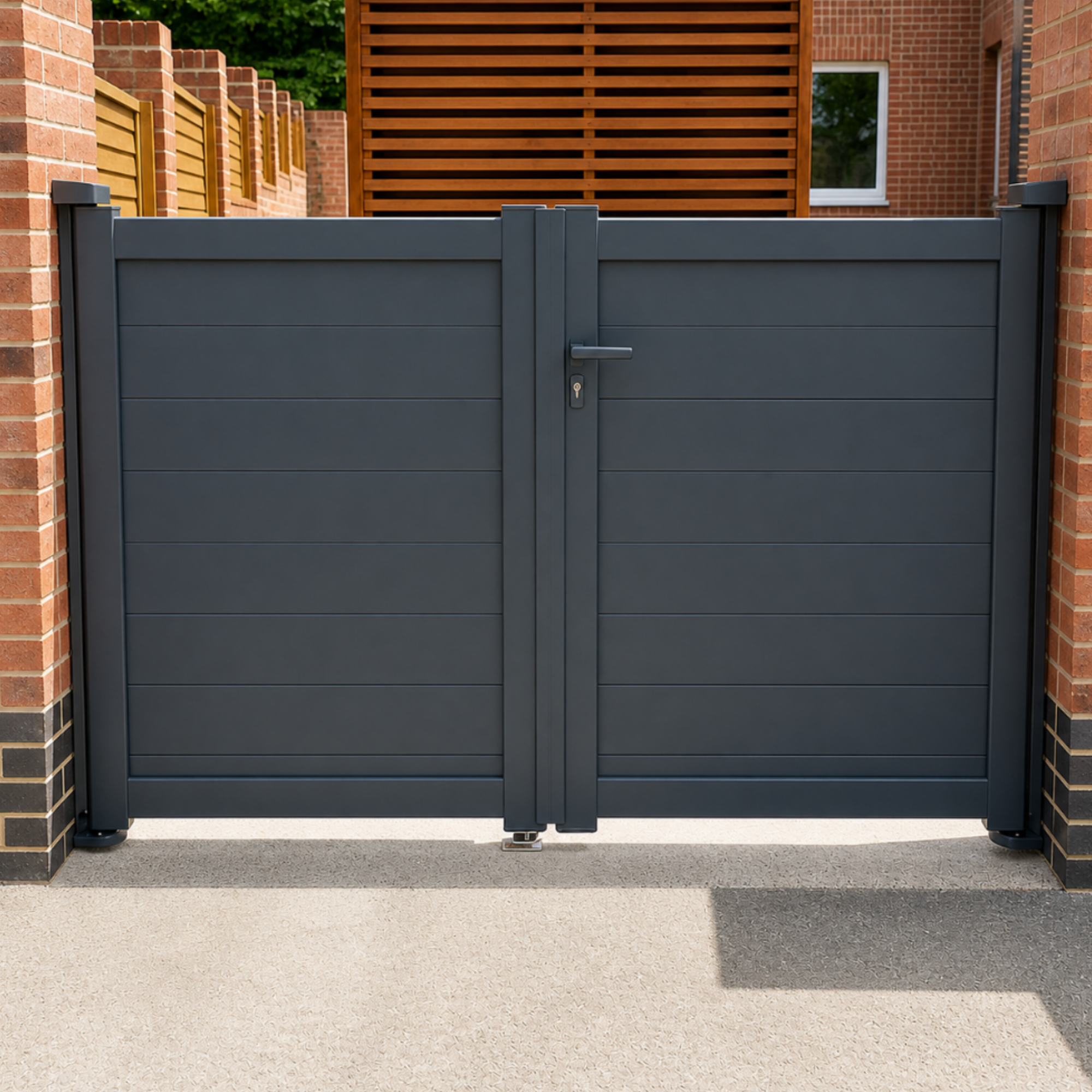 Aluminium Double Swing Gate 3.5m x 1.8m - AMY