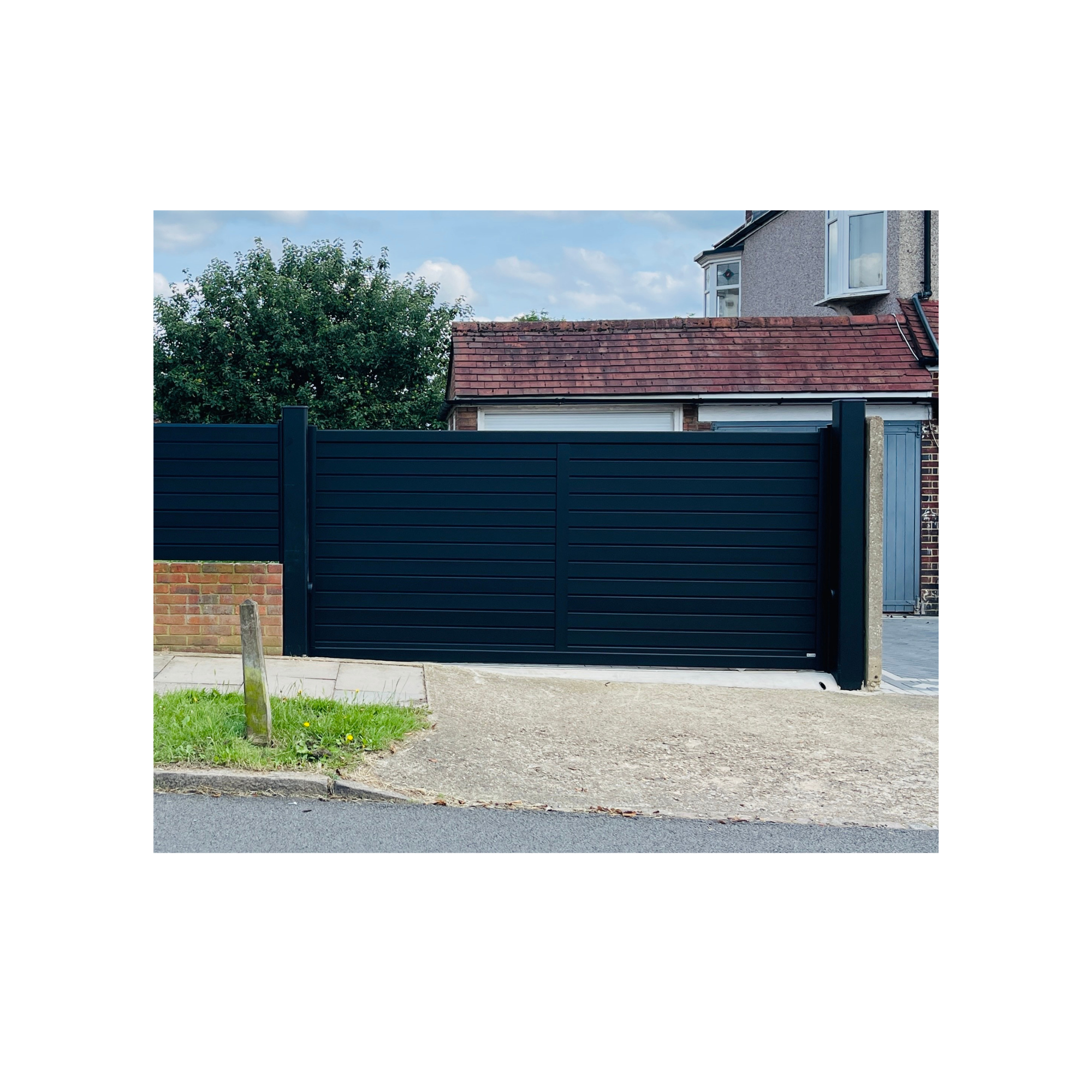 Aluminium Sliding Gate 3.2m x 1.8m Louvered - LEON