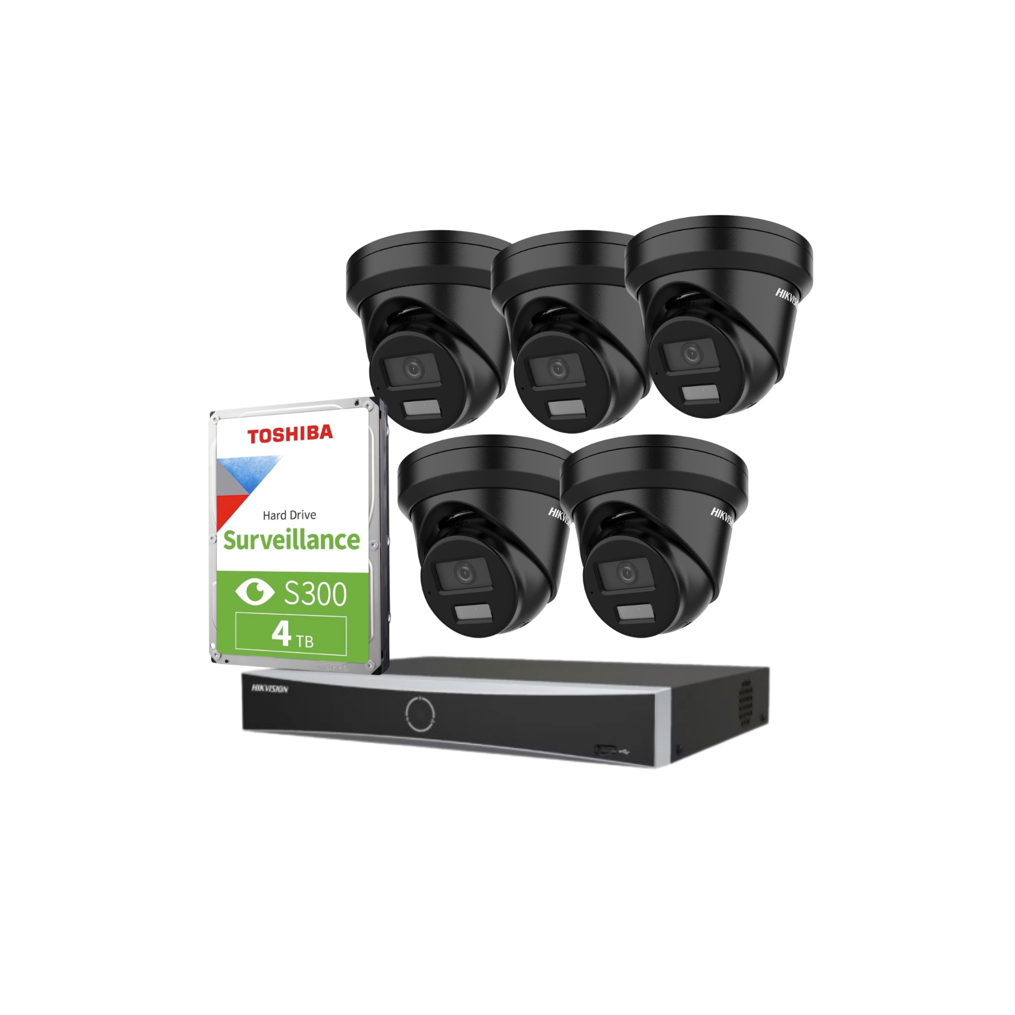 Hikvision 5 camera IP CCTV system 4MP