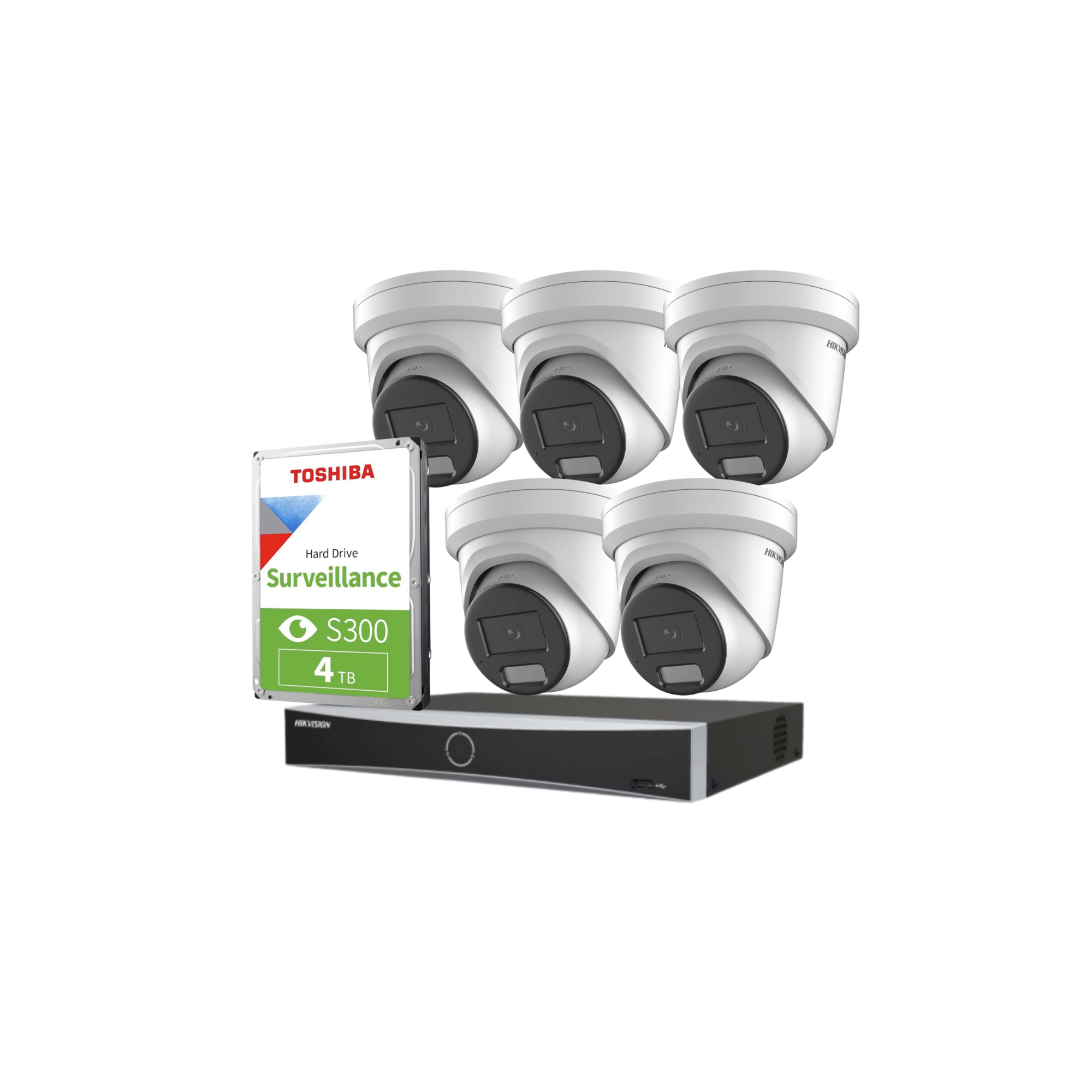 4K Hikvision 5 camera IP CCTV system 8MP