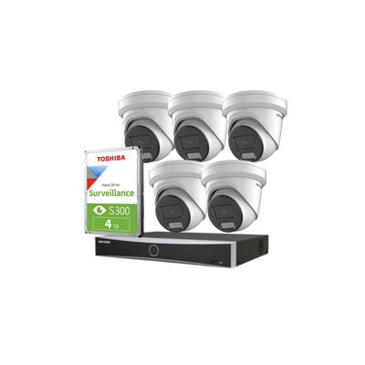 Hikvision 5 camera IP CCTV system 4MP
